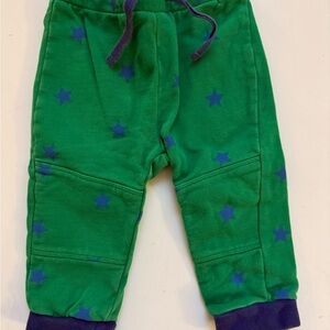 Baby Boden Green Joggers with Blue Stars